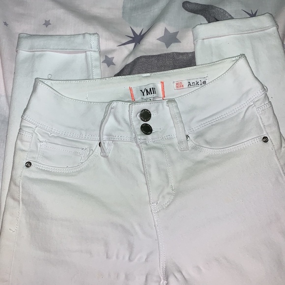 YMI White Jeggings Mid Rise Ankle Sz 1 - Picture 3 of 5
